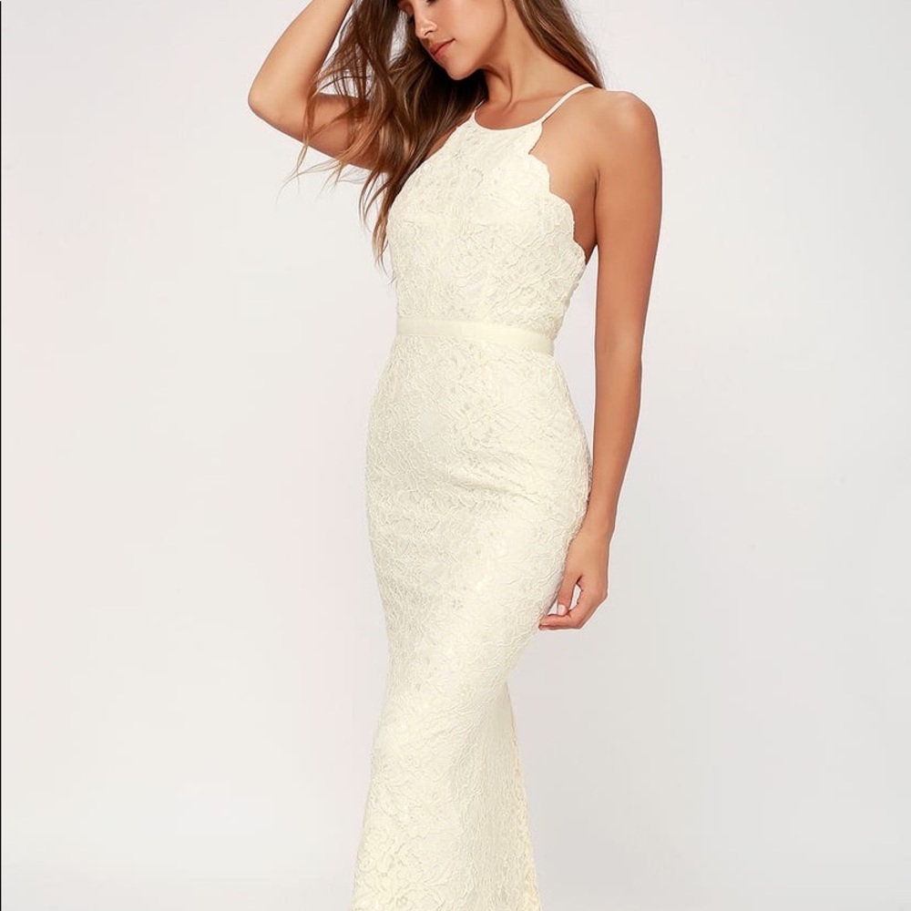 Cream colored maxi dress